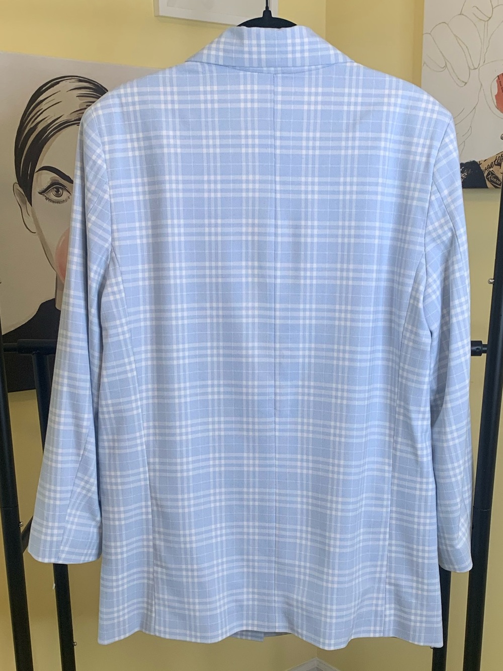 NWT ASOS Oversized Blazer in Blue/White Plaid, Size 6 - Picture 7 of 9